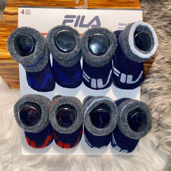 FILA Baby Booties Foot Warmers 4 Pair 18-24 Month Old New - Picture 1 of 3